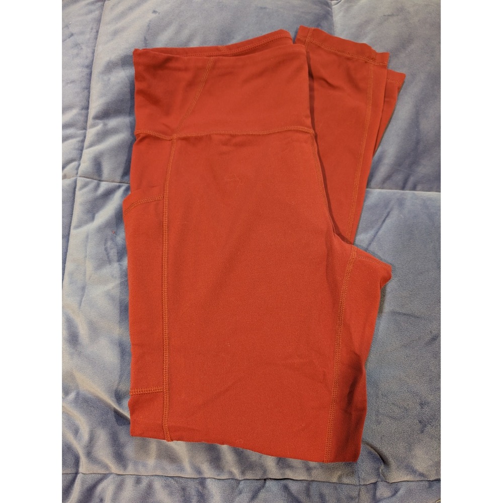 Prana Electa Leggings Women Large Burgundy High Rise‎ Side Pockets Activewear